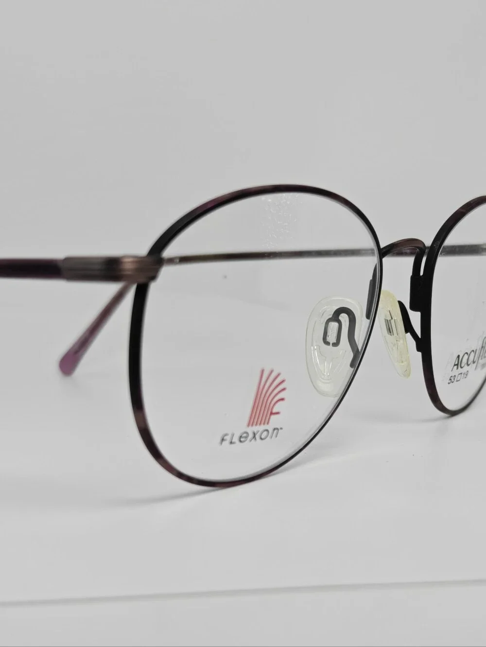 Accuflex 118 Marcolin Round Eyeglasses in Violet Rose Antique Mauve.